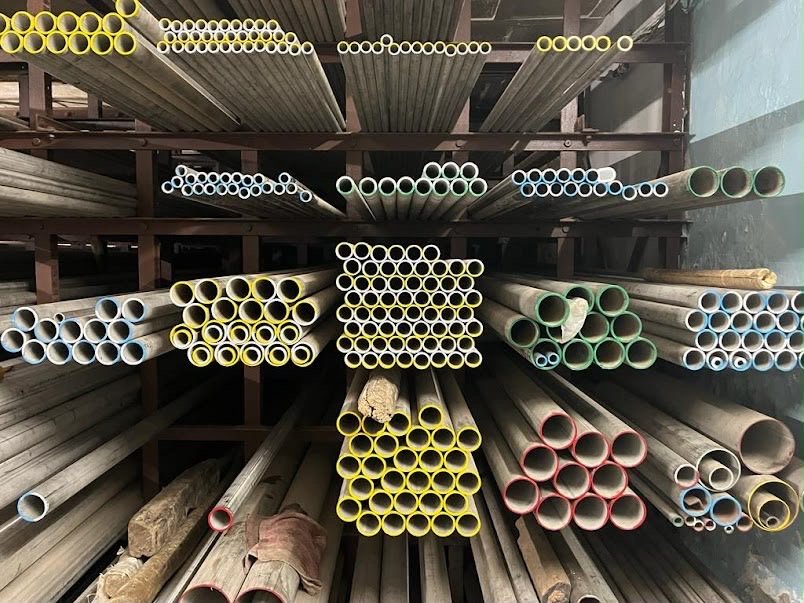 Steel tube stock in the Valcore warehouse
